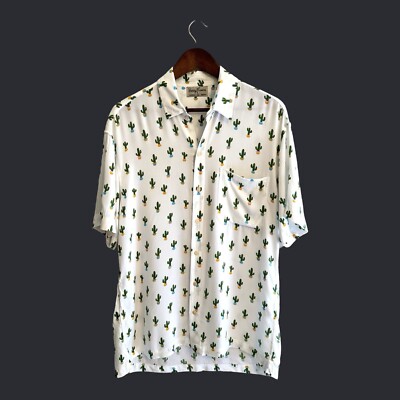KENNY FLOWERS Limited Edition Bali Cactus Button Down Soft Rayon Shirt Size L