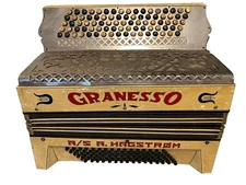 Granesso A/S A. Hagström Vintage Button Accordion - Working, Needs Tuning