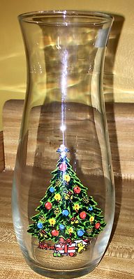 Vintage 1987 Pasabahce Crystal Christmas Tree Vase 7  NEW W/Tag Made in Turkey