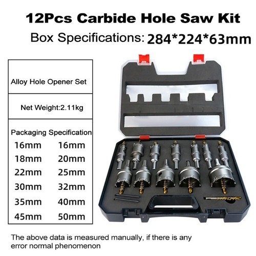 Spitze Lochsägebits 16-50mm Lochsäge Schneider Set Hartmetall Lochsäge Set Stanzwerkzeug - Bild 10 von 15