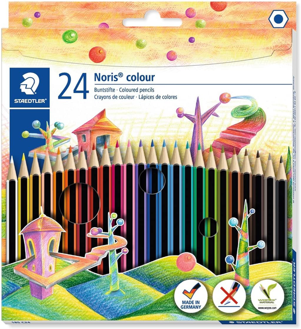 staedtler 185 c24 noris colour colouring pencil assorted colours