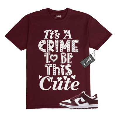 Dunk Team Red White Low Maroon Burgundy T Shirt Match CC1