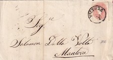 13727-ANTICHI STATI, LOMBARDO VENETO, LETTERA DA VICENZA A MANTOVA,5 SOLDI, 1863