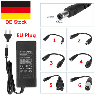 36V 42V Lithium Battery Charger w/ Adapter Kit for Xiaomi Electric Scooter Bike