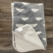 Lila  Jack Gray White Cloud Baby Blanket Lovey RARE HTF Fuzzy Minky Soft