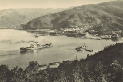 CHILE. Corral. Blick auf den Hafen 1932 altes Vintage Druckbild