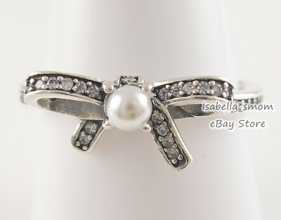 DELICATE SENTIMENTS Authentic PANDORA Bow PEARL Ring