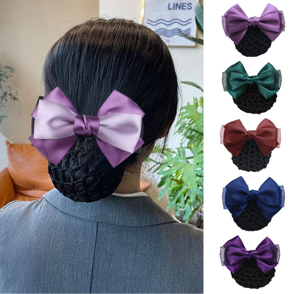 Professional Head Flower Hairpin Bowknot Bun Snood Hairnet Hair Accessories