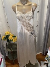 Vintage Val Mode Long Nylon Nightgown Lace Size M