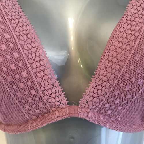 Bra Victoria's Secret 34DD Lace Incredible Plunge Padded Purple Mauve 24551212 - Imagen 3 de 12