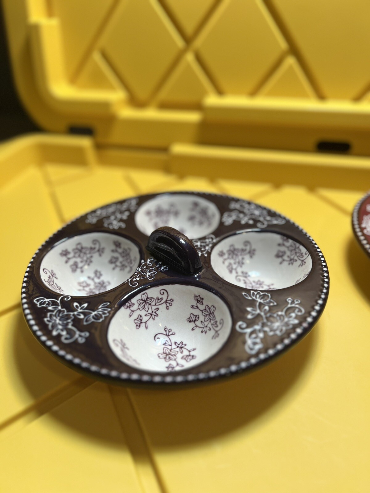 Temptations By Tara Floral Lace Poached Egg Serving Dish Purple KFIXNG