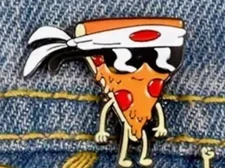 PIZZA STEVE enamel pin - Unlce Grandpa ninja cartoon animation - FREE SHIPPING