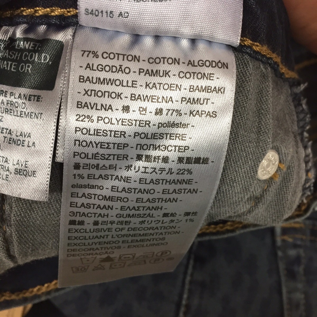 Levi's 512 Slim Taper Fit Jeans Animal Print Blue Mens 29x32 New