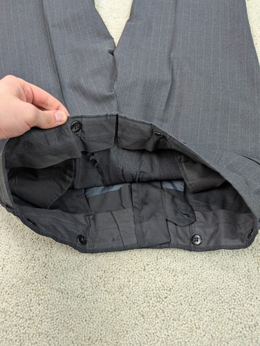 Nordstrom Suit Mens 42R 34x31 Gray Pinstripe Wool Vintage 2 Piece Made in USA - Picture 22 of 23