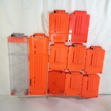 Lot of 10 NERF Dart Magazine Clips N-Strike Elite Streamline Hasbro Orange