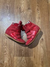 Isabel Marant bekett Suede Leather Snakeskin High Top Wedge Fashion Sneakers