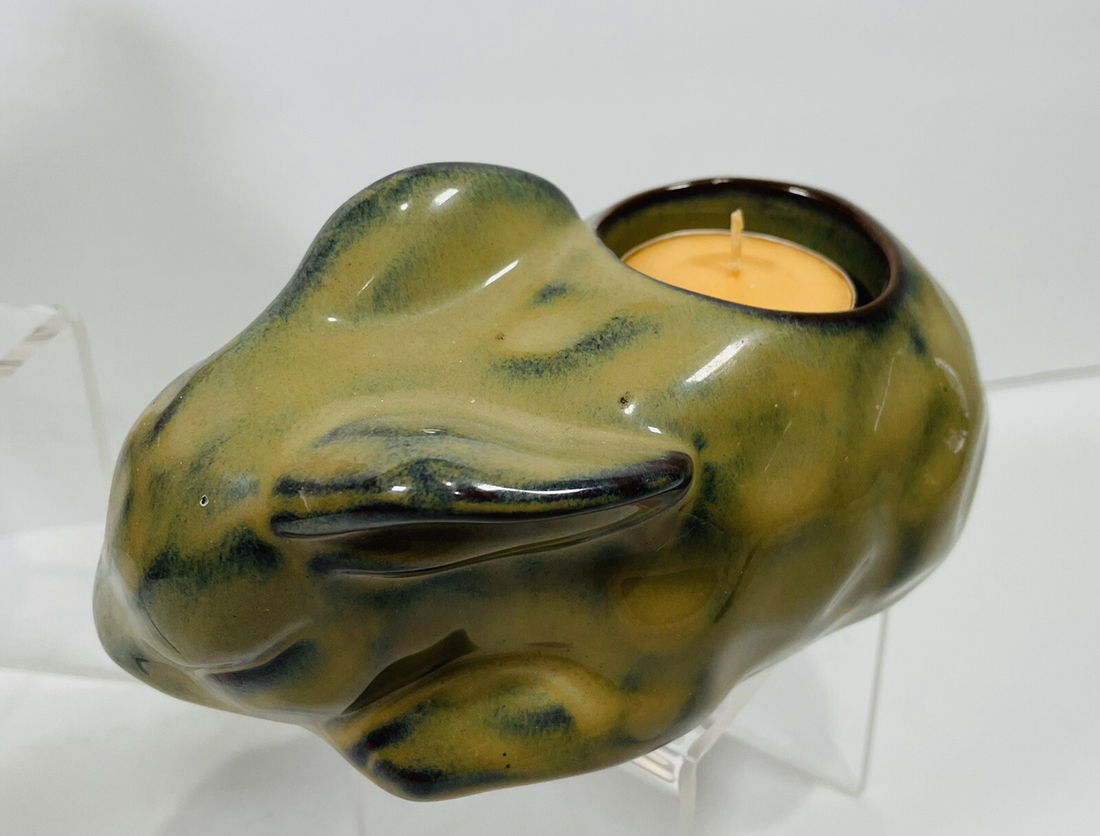 Ceramic Bunny TEA LIGHT CANDLE Holders SET OF 2 PartyLite Spring Easter ...