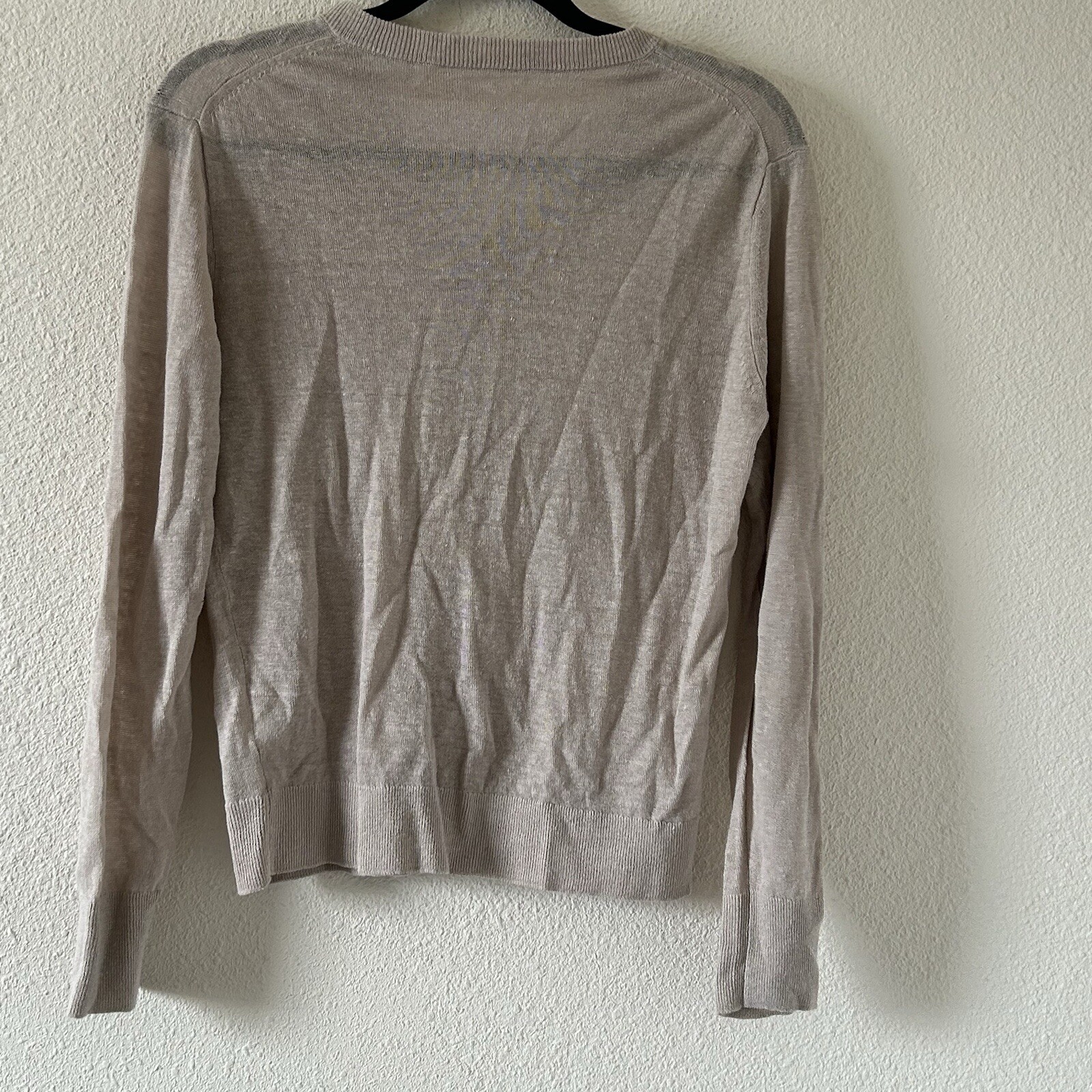 Women’s Beige 100% True Hemp Cardigan Sz Medium Button Minimalist Contemporary