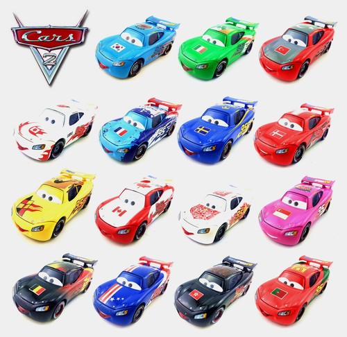 Mattel Disney Pixar Cars World Grand Prix Flag Lightning Mcqueen Spain China Toy - Picture 1 of 26