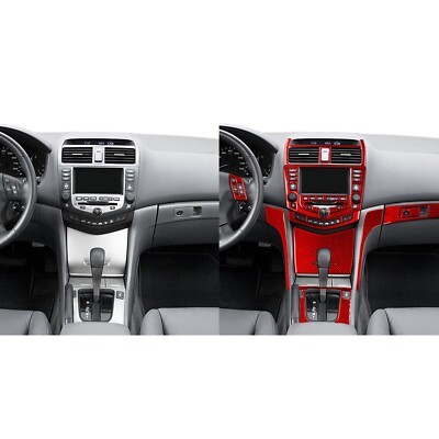 29-Piece Red Carbon Fiber Interior Trim Cover Kit For 2008-2012 Honda Accord (US Seller)