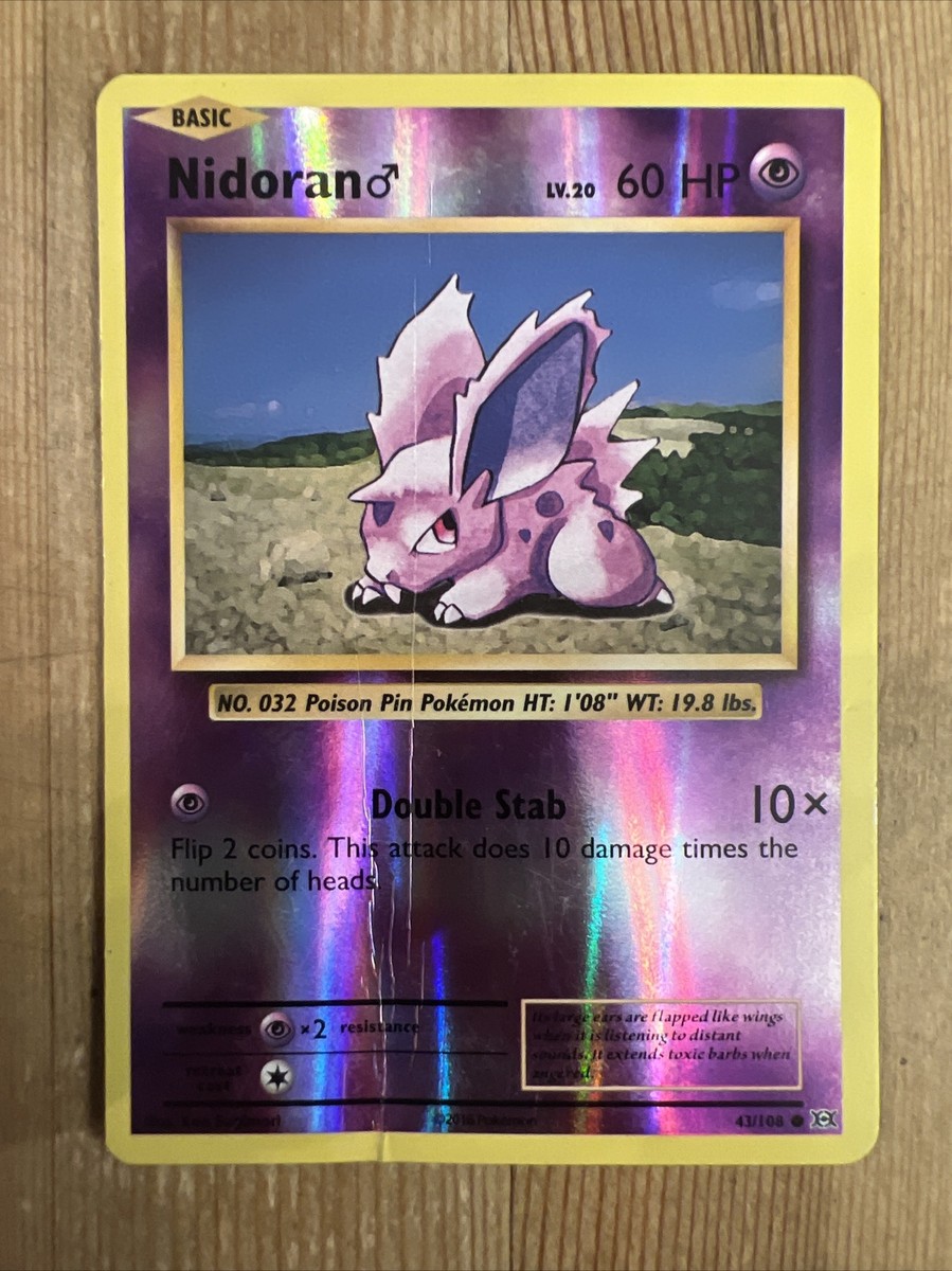 Nidoran 43/108 Reverse Holo Pokemon TCG XY Evolutions Card DMG | eBay