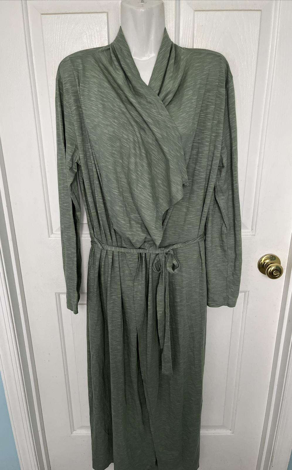 Hill Long Robe Small Sage Green Belted Gem