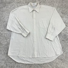 Vintage Givenchy Shirt Men 17.5 32/33 Monsieur Dress Beige Check Button Up EUC