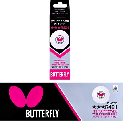 Butterfly 3 Star A40 Table Tennis Balls ITTF Approved For Tournaments