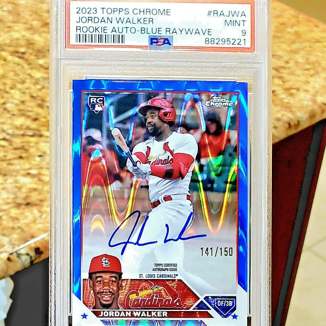 💥POP 19!💥 Jordan Walker - ROOKIE - 2023 Topps Chrome Auto - Blue RayWave /150