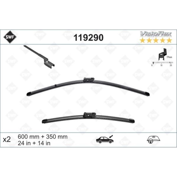 SWF Wischblatt Scheibenwischer Vorne Passend FüR Fiat 500 C 312 Ford KA RU8-image