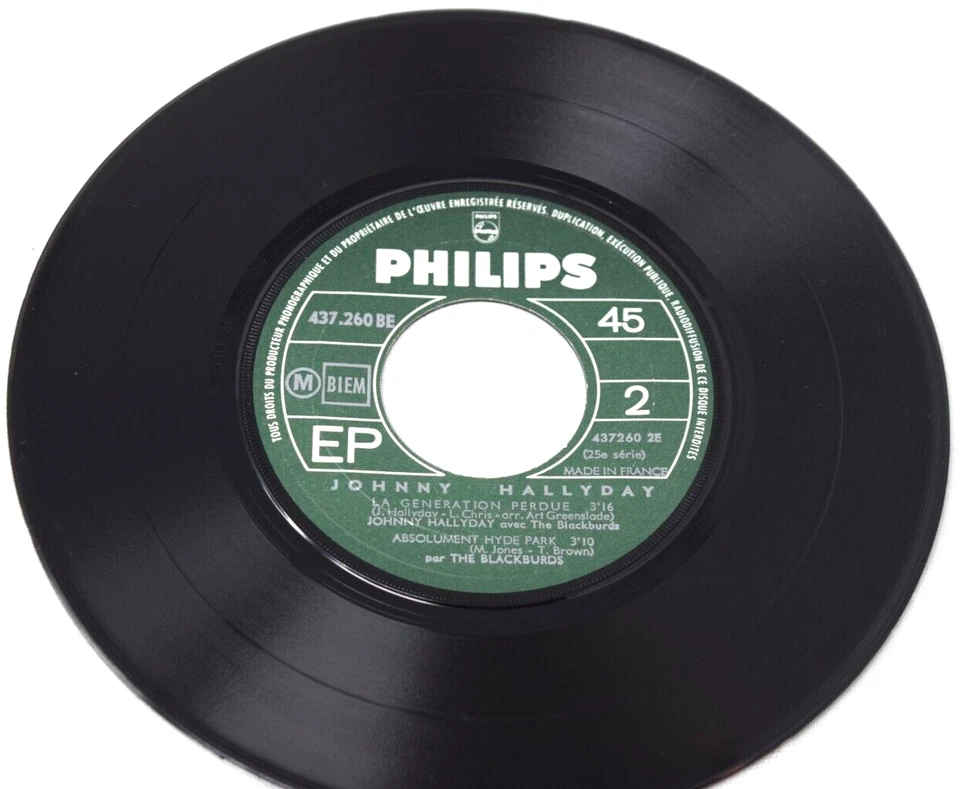 Johnny Hallyday Noir C'est Noir Black Is Black Philips 437260BE EP PS France VG+ - Image 3 of 4
