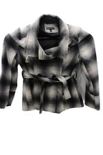 Jennyfer J Black/white Large Button P-coat Type Size L Quality Well Made
