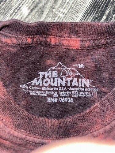Youth The Mountain T-Rex Dinosaur 2009 Jerry LoFaro Red Tie Dye sz Medium - Picture 5 of 7