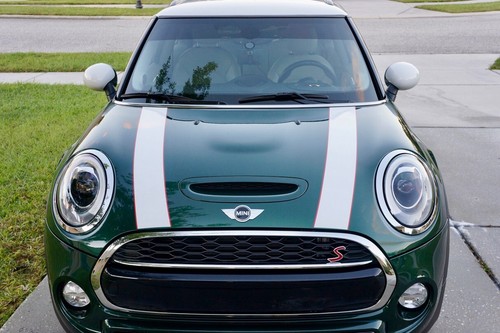 White with Red Hood Stripes for Mini Cooper 2014 to 2024 F55 F56 - Exact Fit - Bild 4 von 5