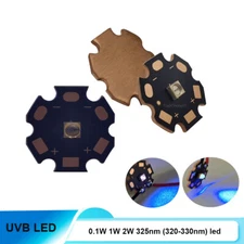 325nm UVB LED 3838 5-7V 320-330nm 0.1W 2W Ultra Violet LED Lamp with Copper PCB