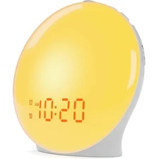 Wake Up Light Sunrise Alarm Clock for Kids, Heavy Sleepers, Bedroom, with Sun...