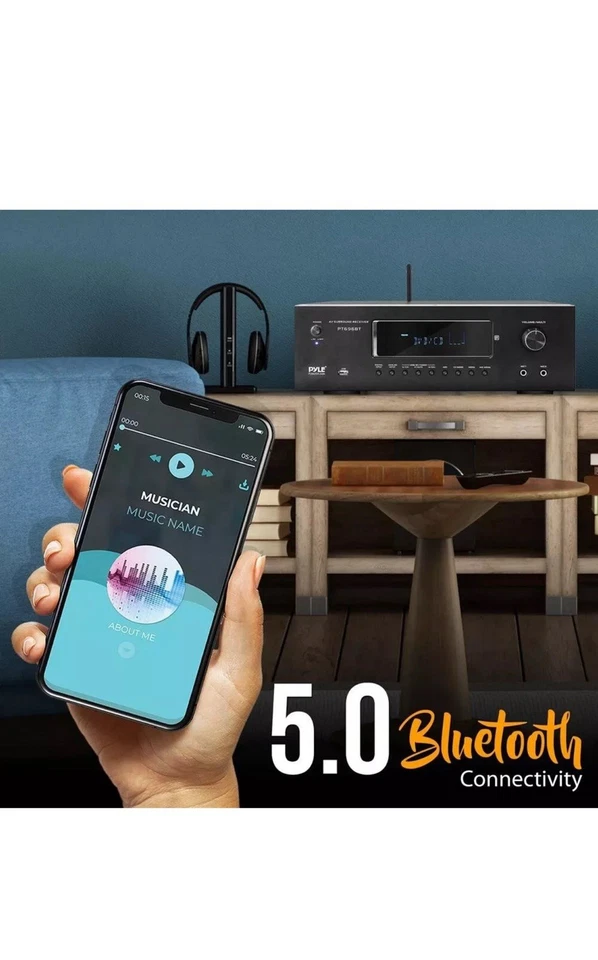 Pyle BT Streaming Home Theater Receiver - 5.2-Ch Surround Sound Stereo System - Image 3 of 3