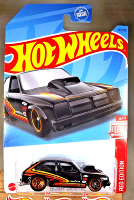 2023 Hot Wheels #197 Red Edition 12/12 '76 CHEVY CHEVETTE Black w/Gold 5 Spokes