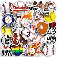 200PCS Baseball Stickers for Water Bottles - Waterproof Baseball Stickers Bul...