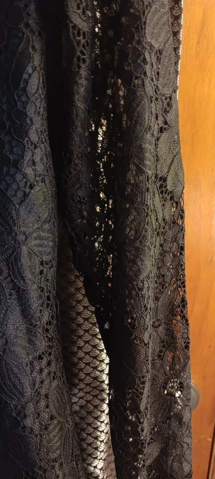 Новый с Ярлыками черный с подкладкой с оборками кружева открытый передний галстук застежки длинным рукавом Blazer Sz маленький - Изображение 3 из 4