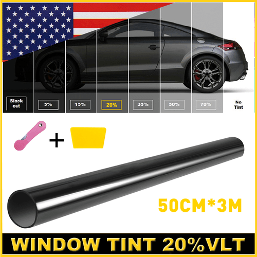 For Car Window Tint Film Uncut Roll 20% VLT Block UV Ray 19.7INX10FT US