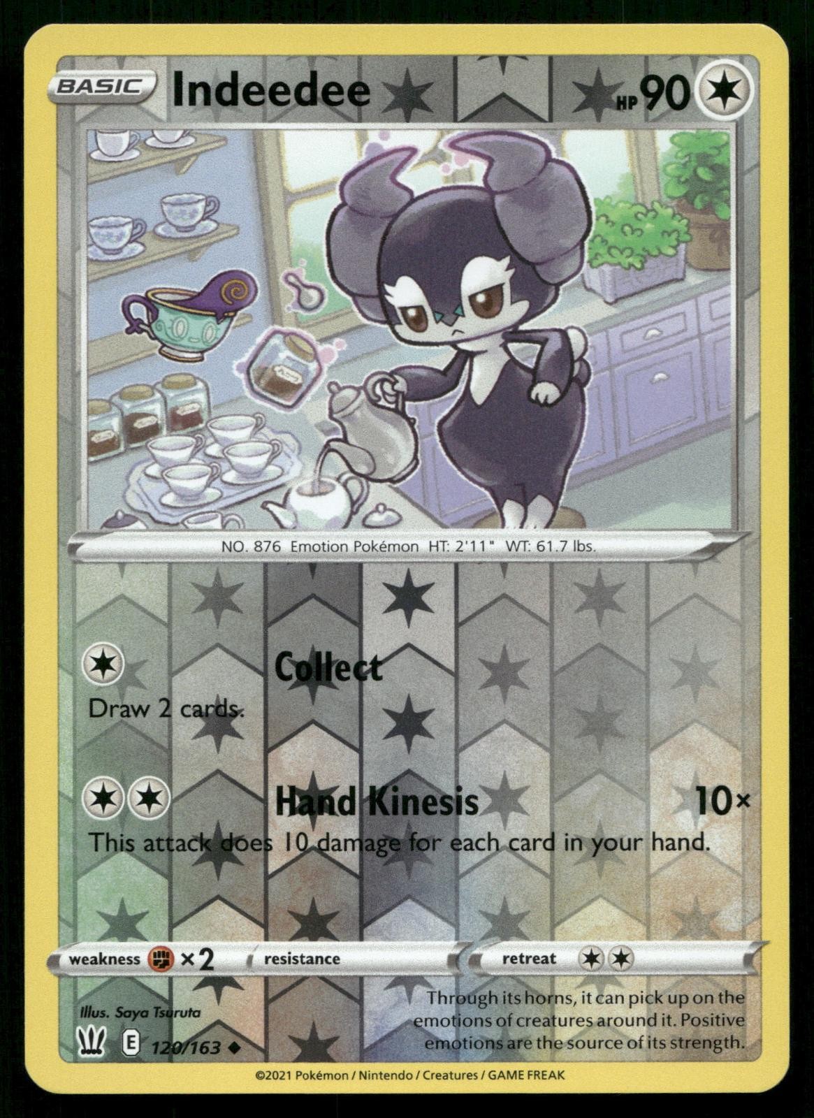 Indeedee 120/163 Uncommon Battle Styles Pokemon Reverse Holo Near Mint
