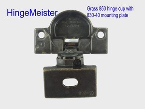Grass 850 Hinge Cup with the 830-40 Bronze Mounting plate - Complete Hinge - Use