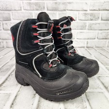 Columbia Snowpack 100g Insulation Youth Size 2 Black Suede Waterproof Snow Boots