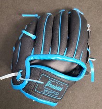 Franklin Sports Inferno Youth Baseball Glove Black/Blue Ready to Play EUC