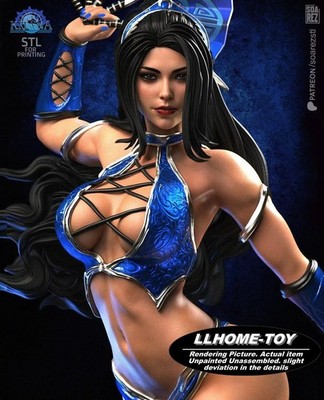 Kitana MK9 fan 30CM Tall 3d Print Model Unpainted Garage Kit Statue Figure