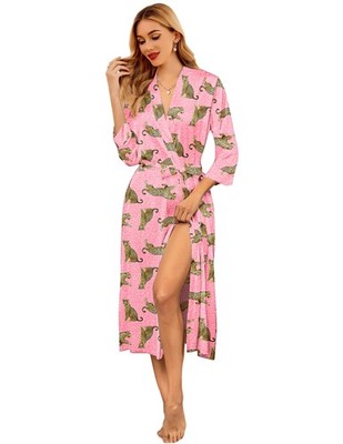 Ekouaer Robes for Women Silk Bathrobe Lightweight Long Satin Sleepwear Sexy B...