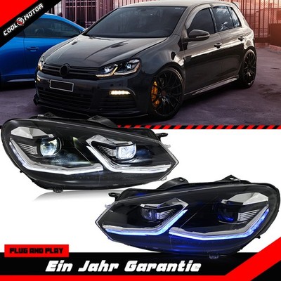 LED Scheinwerfer mit Startanimation für VW Golf VI MK6 2008 2013  E-Prüfzeichen