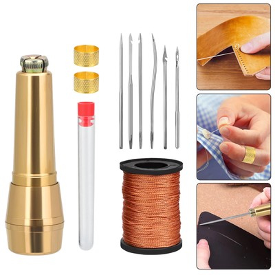 Leinwand Leder Nähahle Nadeln Hand Kit 45m Nylonfaden für DIY Reparatur Werkzeug