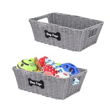Dog Toy Basket, 2pcs Dogs Toy Bin,Dog Toy Box for Living Room Area, Handmade